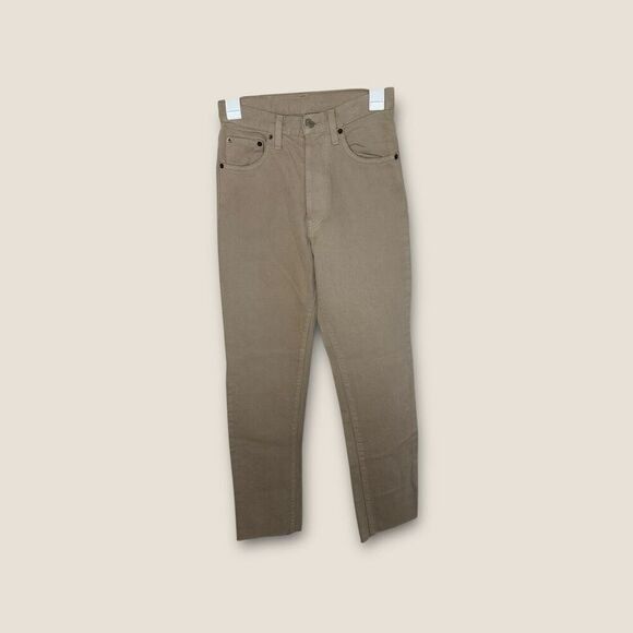 Indian Motorcycle Khaki Straight Leg High Rise Jeans Womens Size 26 - Picture 1 of 7